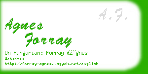 agnes forray business card